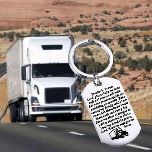 WSNANG Truck Driver Gifts Keep Me Safe Get Me Home Trucker's Prayer Keychain Gift for Truck Drivers Dad Husband in Saudi Arabia