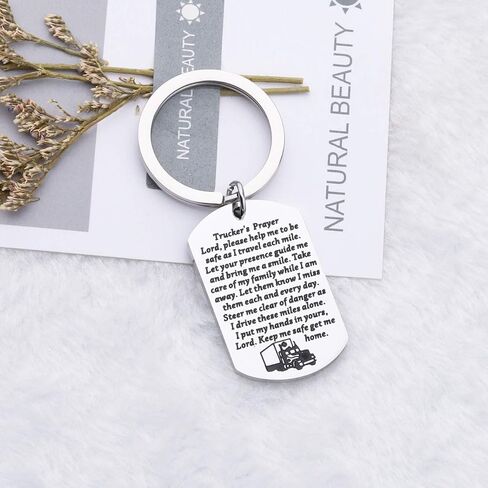 WSNANG Truck Driver Gifts Keep Me Safe Get Me Home Trucker's Prayer Keychain Gift for Truck Drivers Dad Husband in Saudi Arabia