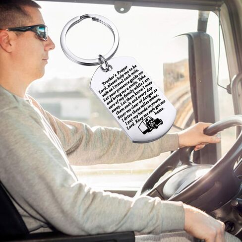 WSNANG Truck Driver Gifts Keep Me Safe Get Me Home Trucker's Prayer Keychain Gift for Truck Drivers Dad Husband in Saudi Arabia