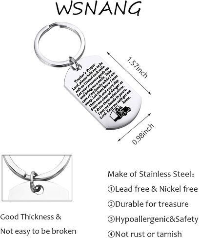 WSNANG Truck Driver Gifts Keep Me Safe Get Me Home Trucker's Prayer Keychain Gift for Truck Drivers Dad Husband in Saudi Arabia