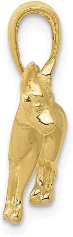 Solid 10k Yellow Gold Chihuahua Dog Pendant Charm in Saudi Arabia