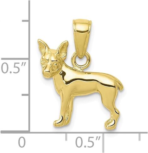 Solid 10k Yellow Gold Chihuahua Dog Pendant Charm in Saudi Arabia