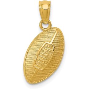 Solid 14k Yellow Gold Men's Football Pendant Charm - 19mm x 12mm in Kuwait