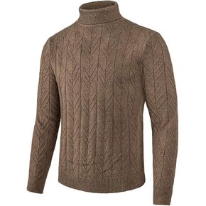 VOBOOM Men Regular Fit Turtleneck Pullover Sweaters Basic Tops Knitted Thermal in Kuwait