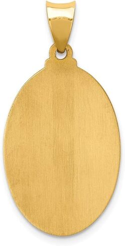 14k Yellow Gold Catholic Patron Saint Jude Thaddeus Medal Brushed Matte Finish Pendant Charm - 27mm x 16mm in Saudi Arabia