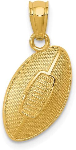 Solid 14k Yellow Gold Men's Football Pendant Charm - 19mm x 12mm in Saudi Arabia