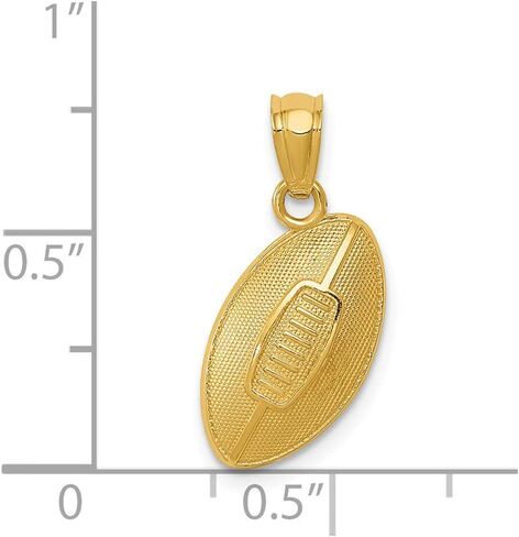 Solid 14k Yellow Gold Men's Football Pendant Charm - 19mm x 12mm in Saudi Arabia