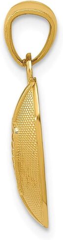 Solid 14k Yellow Gold Men's Football Pendant Charm - 19mm x 12mm in Saudi Arabia