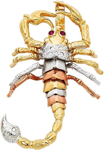 GoldenMine Fine Jewelry Collection 14k Tri Color Gold Scorpion Pendant in Kuwait