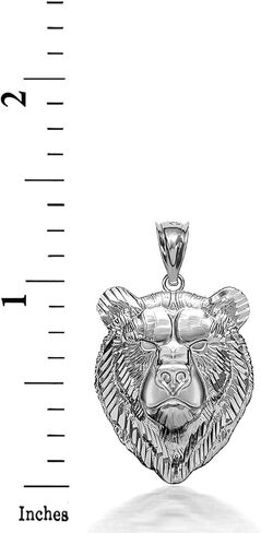 14K Yellow, White, or Rose Gold Wild Viking Grizzly Bear Head Pendant Amulet Norse Slavic Jewelry - Choice of Metal in Saudi Arabia