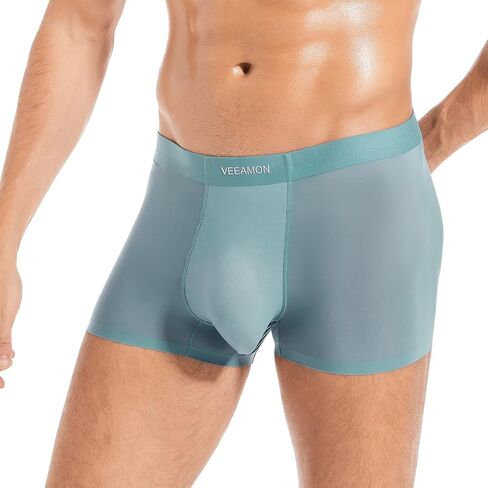VEEAMON Men's Ice Silk Boxer Briefs Seamless Underwear Cool Silky Comfortable 4-Pack With Gift Box in Saudi Arabia