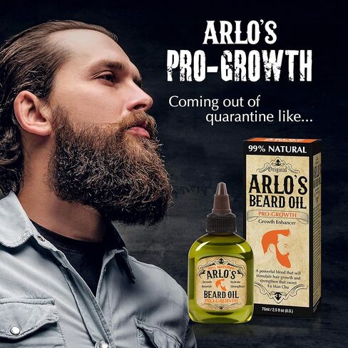 Arlo's 5-PC Mens Premium Beard Grooming Kit w/ Tea Tree Beard Oil 2.5oz -Beard Oil, Beard Brush, Beard Comb, Beard Scissors & Carry Bag in Kuwait