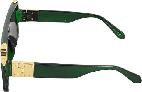 Oversized Big Thick Flat Top SHIELD Square Luxury Designer Sunglasses with Dark Gold Metal in Kuwait