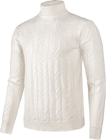 VOBOOM Men Regular Fit Turtleneck Pullover Sweaters Basic Tops Knitted Thermal in Saudi Arabia