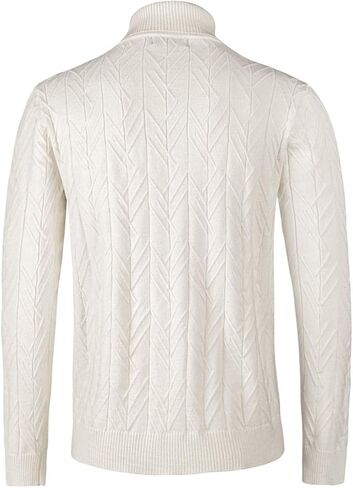 VOBOOM Men Regular Fit Turtleneck Pullover Sweaters Basic Tops Knitted Thermal in Saudi Arabia