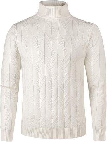 VOBOOM Men Regular Fit Turtleneck Pullover Sweaters Basic Tops Knitted Thermal in Saudi Arabia