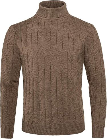 VOBOOM Men Regular Fit Turtleneck Pullover Sweaters Basic Tops Knitted Thermal in Saudi Arabia