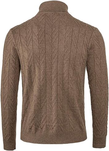 VOBOOM Men Regular Fit Turtleneck Pullover Sweaters Basic Tops Knitted Thermal in Saudi Arabia