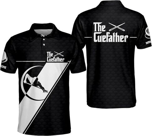 LASFOUR Personalized 3D Funny Billiard Dry Fit Short Sleeve Polo Shirts for Men, Billiard Gifts for Dad, Grandpa in Saudi Arabia
