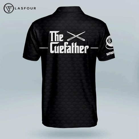 LASFOUR Personalized 3D Funny Billiard Dry Fit Short Sleeve Polo Shirts for Men, Billiard Gifts for Dad, Grandpa in Saudi Arabia