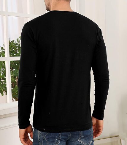 تي شيرت رجالي من NITAGUT بأكمام قصيرة من Henley كاجوال صيفي بمقاس نحيف ومصمم أساسي من القطن للرجال in Kuwait