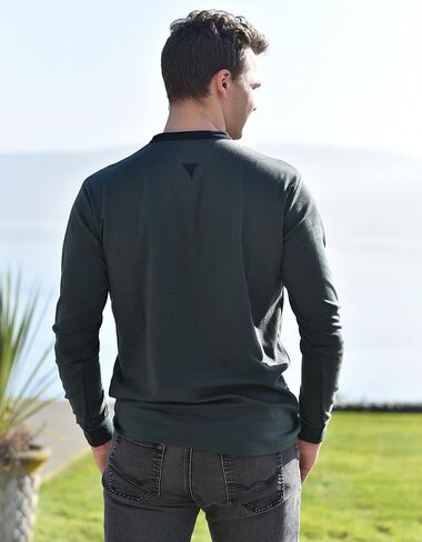 SpearPoint Apparel Men's Long Sleeve Henley Slit V-Neck Banded Notch Collar Shirt - Soft Cotton Blend, Stretch, Wrinkle-Free in Kuwait