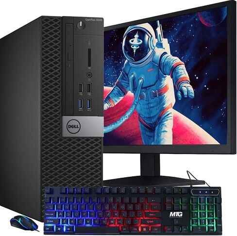 Dell OptiPlex 3040 Computer Desktop PC, Intel Core i5, 8GB RAM, 500GB HDD, MTG New 22 inch LED Monitor, RGB Speaker and Keyboard Mouse, WiFi, Windows 10 Pro (Renewed) in Saudi Arabia