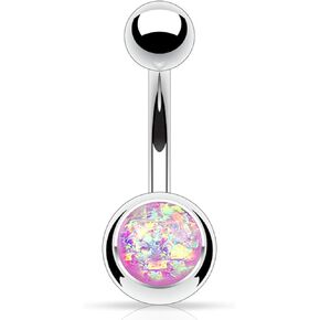 FIFTH CUE 14G Opal Glitter Set 316L Surgical Steel Belly Button Rings in Saudi Arabia