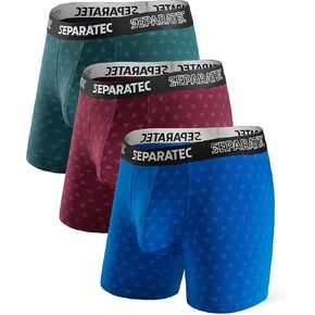 Separatec Men's Dual Pouch Underwear Comfort Soft Premium Cotton Modal Blend Boxer Briefs 3 Pack in Kuwait