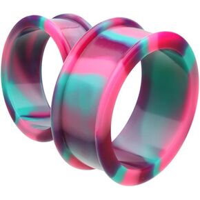 Cosmic Supersize Flexible Silicone Double Flared Ear Gauge Tunnel Plug Earrings in Saudi Arabia