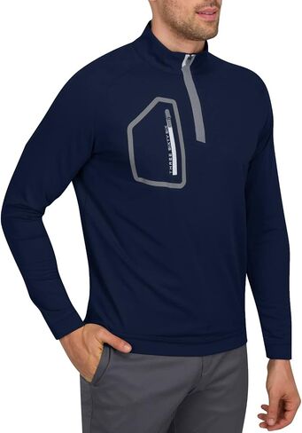 Men’s Dry Fit ¼ Zip Golf Pullover Jacket - Lightweight, Breathable & Stretch Fabric Sweater with Chest Pocket in Saudi Arabia
