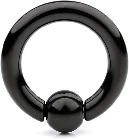 Ruifan Black Plated 316L Surgical Steel Spring Action Captive Bead Ring CBR 2G 4G 6G 8G 0G 00G in Kuwait