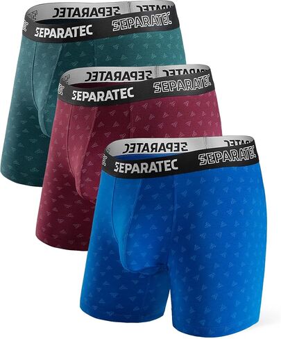 Separatec Men's Dual Pouch Underwear Comfort Soft Premium Cotton Modal Blend Boxer Briefs 3 Pack in Kuwait