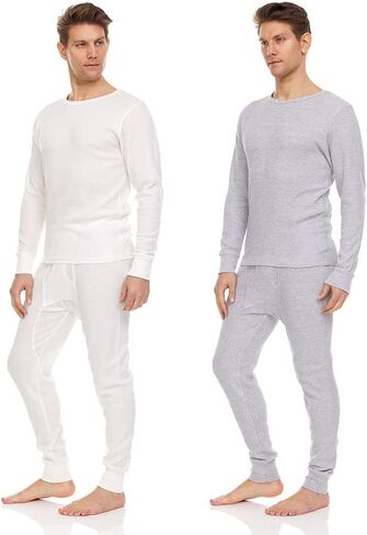 DARESAY Mens Thermal Long Sleeve Shirt & Pant - Base Layer for Tshirts & Jackets - Long Johns For Men Base Layer Set (2-Sets) in Kuwait