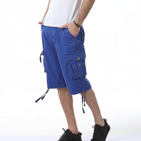 Men's Premium Twill Short Pants Cargo Shorts Cotton Relaxed Fit Fashion Multi-Pocket Outdoor Camouflage Half Overalls in Saudi Arabia