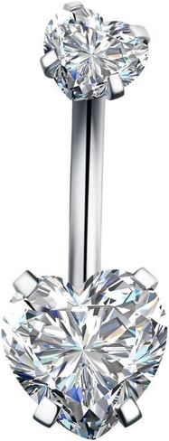 14g Surgical Steel CZ Belly Button Ring Navel Rings Dangle Round Cubic Zirconia Screw Studs Barbell Piercings Sexy Jewelry in Saudi Arabia