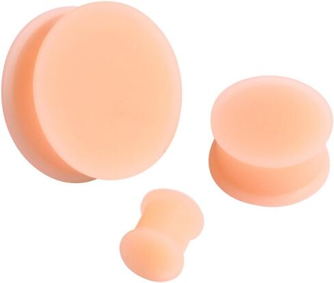 FM FM42 4 Pairs of Flesh Skin Colored Silicone Ear Plugs Hiding Hide Hider Retainer (3mm, 4mm, 5mm, 6mm) PJ1030 in Saudi Arabia