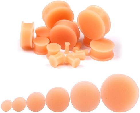 FM FM42 4 Pairs of Flesh Skin Colored Silicone Ear Plugs Hiding Hide Hider Retainer (3mm, 4mm, 5mm, 6mm) PJ1030 in Saudi Arabia