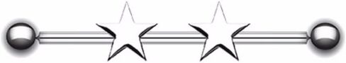 Covet Jewelry Double Star Industrial Barbell in Saudi Arabia