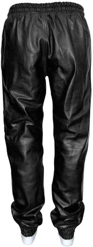 Leather Scan Men's New Black Real Soft Leather Trousers Sweat Track Pant Jogging Bottom Pant in Saudi Arabia