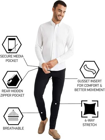 Rhone Men's Commuter Skinny Pant Pant with, Breathable, Comfortable, 4-Way Stretch Fabric in Kuwait