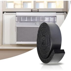 BJADE'S Window Air Conditioner Foam Insulation Seal Tape 6.5ft x 2 Rolls,Weather Stripping High Resilience,Anti-Vibration AC Seal Strip