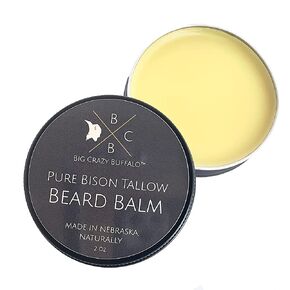 Big Crazy Buffalo Pure Bison Tallow Beard Balm - Jojoba Oil, Shea Butter, Beeswax, Clove Essential Oil, Leave in Conditioner, Condition, Strengthen, Nourish, Moisturize, Soften, and All Natural in Saudi Arabia