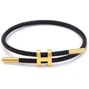 BCletty Bracelet Unisex Steel Rope Bracelet Couple Bracelet Simplicity Fashion Titanium Buckle Adjustable Wire Rope Bracelet