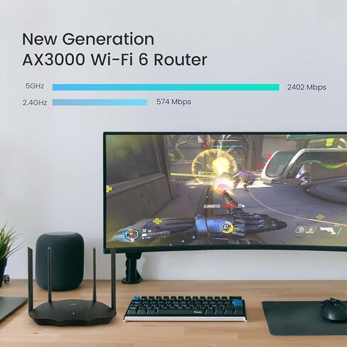 Tenda TX9 Pro WiFi 6 Router, AX3000 Dual Band Gigabit Smart 802.11ax Router, WPA3 Network Security, IPv6 Supported, Intel Chipset+OFDMA, Parental Control, TX9Pro. in Saudi Arabia