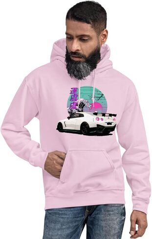 Vaporwave Aesthetic R35 Skyline GTR JDM Tuning Drift Racing Unisex Hoodie in Saudi Arabia