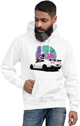 Vaporwave Aesthetic R35 Skyline GTR JDM Tuning Drift Racing Unisex Hoodie in Saudi Arabia