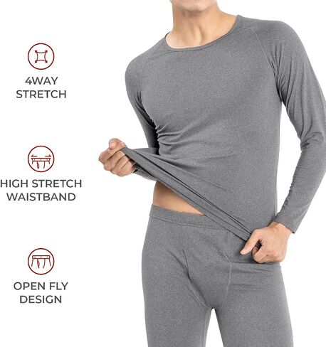 MAXHEAT Mens Thermal Underwear Long Johns Set with Fleece Lined in Kuwait