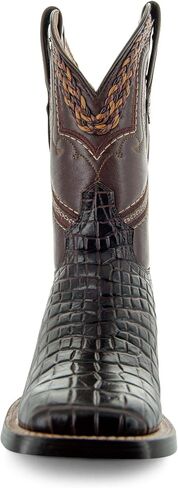 Soto Boots Men's Square Toe Caiman Print Cowboy Boots H7005 in Saudi Arabia