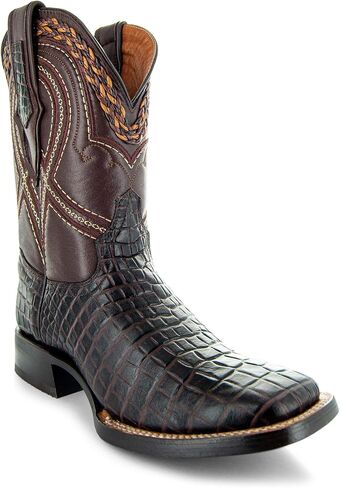 Soto Boots Men's Square Toe Caiman Print Cowboy Boots H7005 in Saudi Arabia